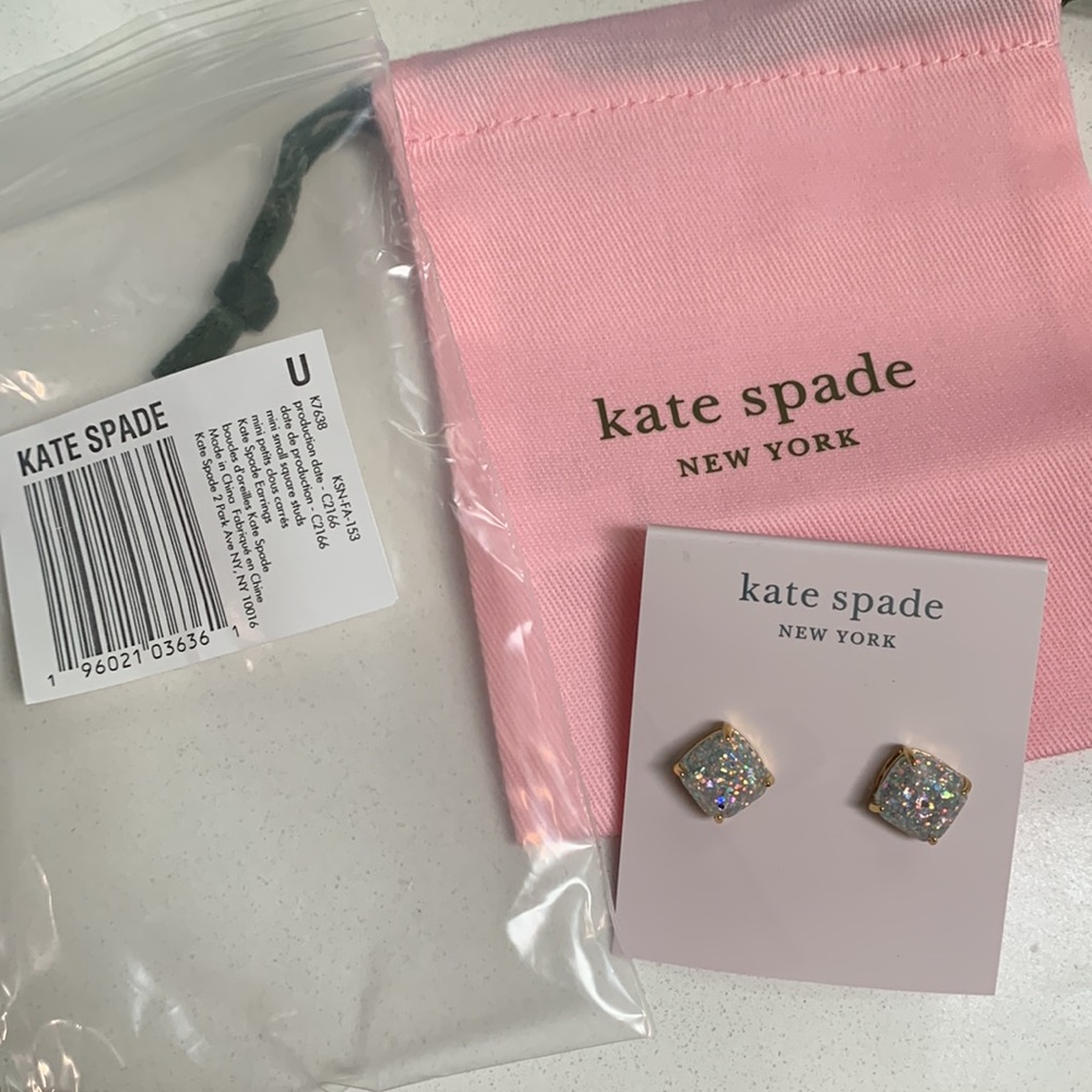 Kate spade square, opal glitter studs - Picture 5 of 5